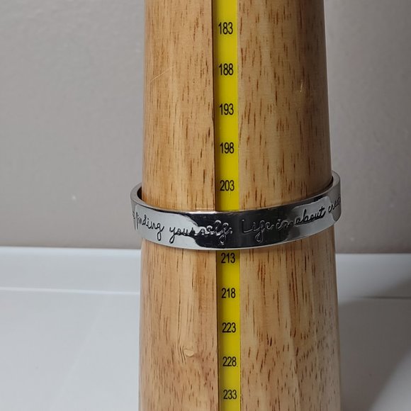 Life Isn't About Finding Yourself Life Is About Creating Yourself Metal Bangle - Picture 11 of 12